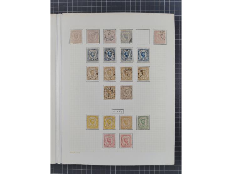 1874/1910, Sammlung auf selbstgestalteten Blättern mit sehr spezialisiertem Teil Erstausgaben 1-7 nach Auflagen und Zähnungen