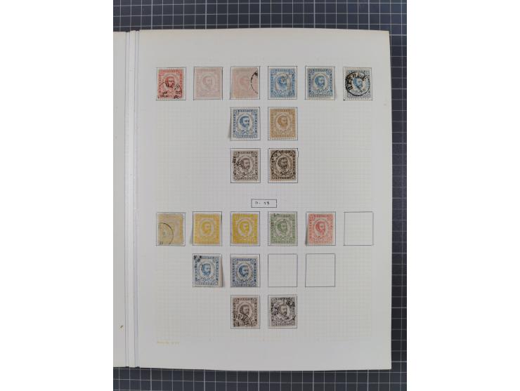 1874/1910, Sammlung auf selbstgestalteten Blättern mit sehr spezialisiertem Teil Erstausgaben 1-7 nach Auflagen und Zähnungen