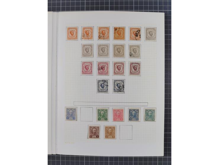 1874/1910, Sammlung auf selbstgestalteten Blättern mit sehr spezialisiertem Teil Erstausgaben 1-7 nach Auflagen und Zähnungen