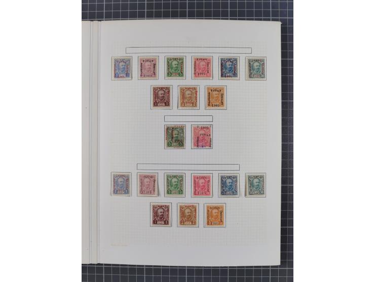 1874/1910, Sammlung auf selbstgestalteten Blättern mit sehr spezialisiertem Teil Erstausgaben 1-7 nach Auflagen und Zähnungen