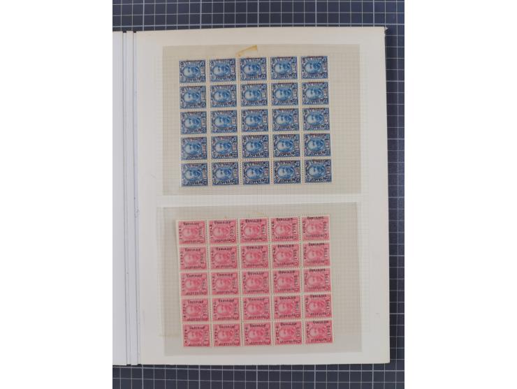 1874/1910, Sammlung auf selbstgestalteten Blättern mit sehr spezialisiertem Teil Erstausgaben 1-7 nach Auflagen und Zähnungen