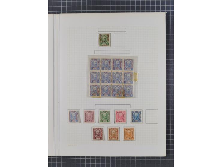 1874/1910, Sammlung auf selbstgestalteten Blättern mit sehr spezialisiertem Teil Erstausgaben 1-7 nach Auflagen und Zähnungen