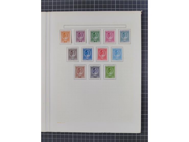 1874/1910, Sammlung auf selbstgestalteten Blättern mit sehr spezialisiertem Teil Erstausgaben 1-7 nach Auflagen und Zähnungen