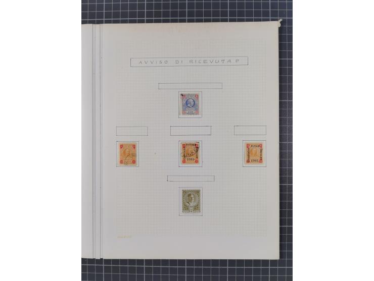 1874/1910, Sammlung auf selbstgestalteten Blättern mit sehr spezialisiertem Teil Erstausgaben 1-7 nach Auflagen und Zähnungen