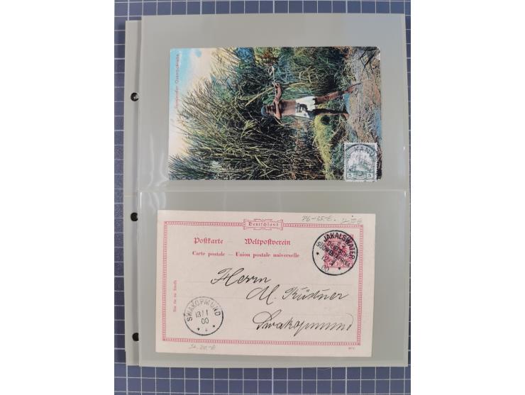 1890/1909 (ca.), DSWA und DOA, Partie mit 39 Briefen und Karten, interessanten Frankaturen und Verwendungen, dabei u.a DOA Mi