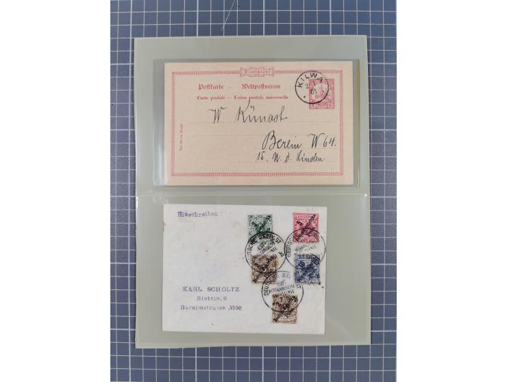 1890/1909 (ca.), DSWA und DOA, Partie mit 39 Briefen und Karten, interessanten Frankaturen und Verwendungen, dabei u.a DOA Mi