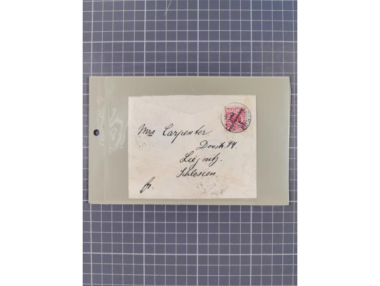 1890/1909 (ca.), DSWA und DOA, Partie mit 39 Briefen und Karten, interessanten Frankaturen und Verwendungen, dabei u.a DOA Mi