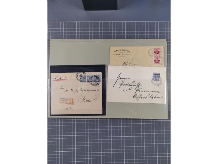 1886/1914 (ca.), Partie mit über 55 Briefen und Karten, Schwerpunt Deutsche Post in der Türkei, Togo und Marocco, interessant
