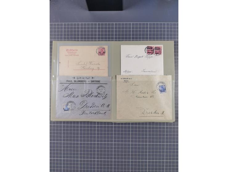 1886/1914 (ca.), Partie mit über 55 Briefen und Karten, Schwerpunt Deutsche Post in der Türkei, Togo und Marocco, interessant