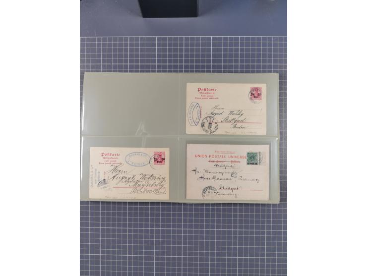 1886/1914 (ca.), Partie mit über 55 Briefen und Karten, Schwerpunt Deutsche Post in der Türkei, Togo und Marocco, interessant