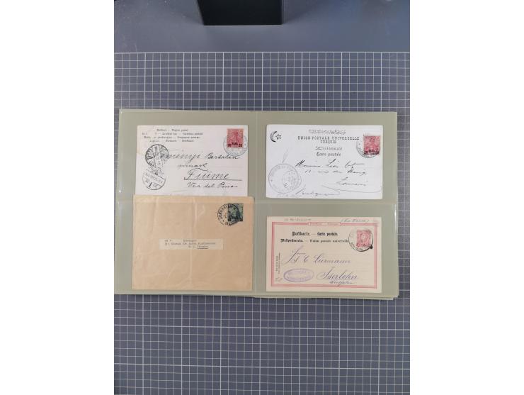 1886/1914 (ca.), Partie mit über 55 Briefen und Karten, Schwerpunt Deutsche Post in der Türkei, Togo und Marocco, interessant