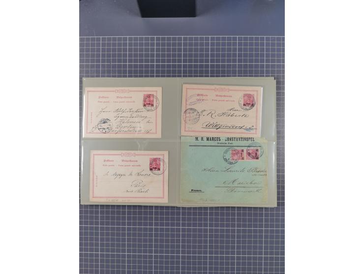 1886/1914 (ca.), Partie mit über 55 Briefen und Karten, Schwerpunt Deutsche Post in der Türkei, Togo und Marocco, interessant