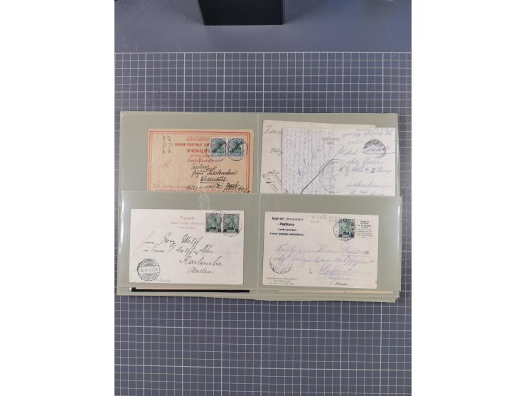 1886/1914 (ca.), Partie mit über 55 Briefen und Karten, Schwerpunt Deutsche Post in der Türkei, Togo und Marocco, interessant