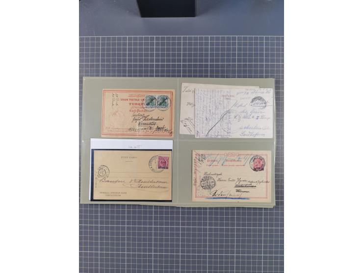 1886/1914 (ca.), Partie mit über 55 Briefen und Karten, Schwerpunt Deutsche Post in der Türkei, Togo und Marocco, interessant