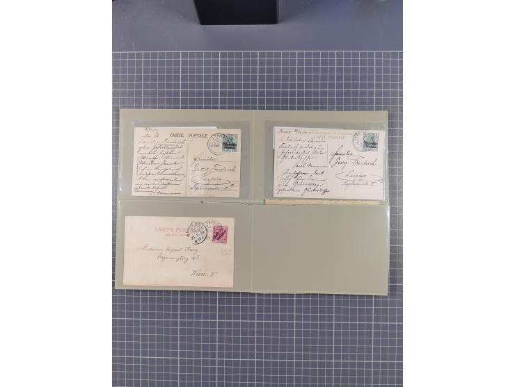 1886/1914 (ca.), Partie mit über 55 Briefen und Karten, Schwerpunt Deutsche Post in der Türkei, Togo und Marocco, interessant