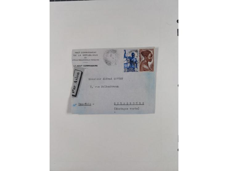 1936/49, Collection on 21 Scott album leaves, unused and mnh, starting Congo overprinted sets 1936, including good part air m