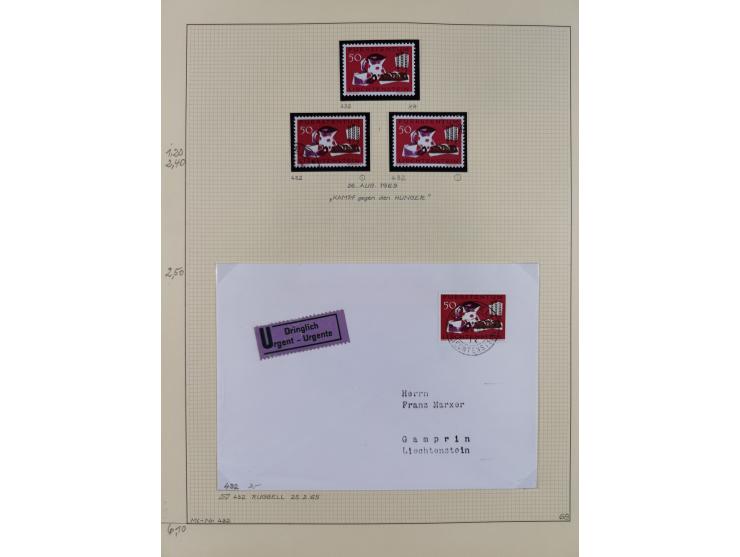 1856/1995, sehr umfangreiche Sammlung in 24 Bänden, dabei kleiner Teil Vor- und Mitläufer mit Belegen, Mi. 1-3 überkomplett u