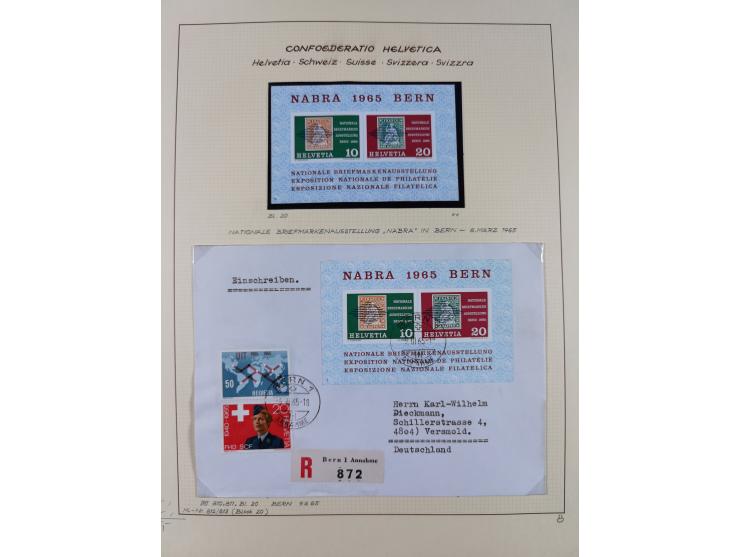 1926/2005, kleine Partie im Album und Mappe, dabei Bl. 1 und 19 auf Briefen, Pax (2) sowie postfrische Bogenware ex 1986-90.