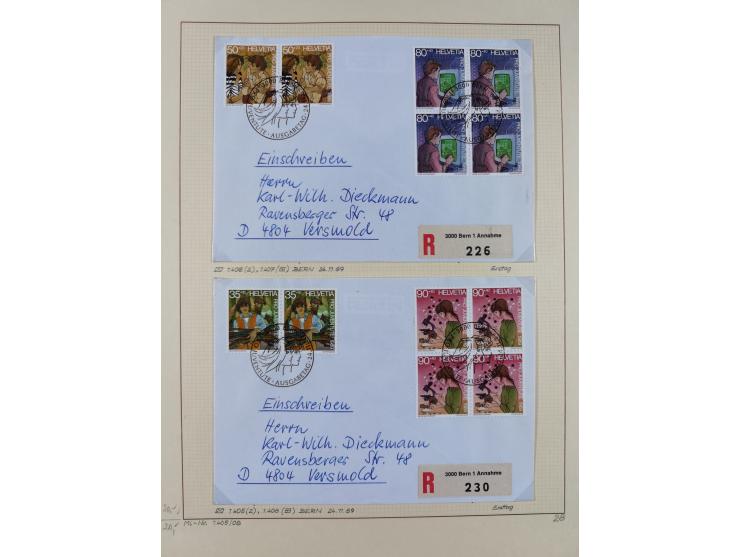 1926/2005, kleine Partie im Album und Mappe, dabei Bl. 1 und 19 auf Briefen, Pax (2) sowie postfrische Bogenware ex 1986-90.