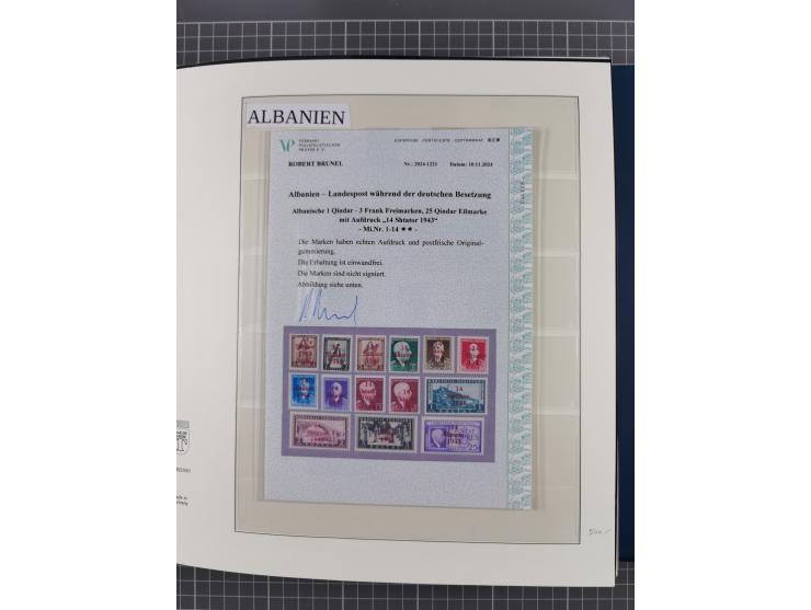 Albanien bis Zara, postfrische Sammlung im Lindner-Falzlos-Album mit Albanien komplett, mit diversen Abarten und einem Bogen 