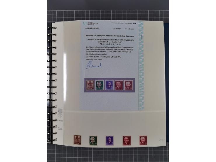 Albanien bis Zara, postfrische Sammlung im Lindner-Falzlos-Album mit Albanien komplett, mit diversen Abarten und einem Bogen 