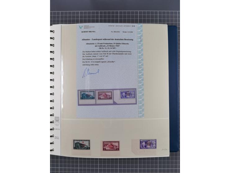 Albanien bis Zara, postfrische Sammlung im Lindner-Falzlos-Album mit Albanien komplett, mit diversen Abarten und einem Bogen 