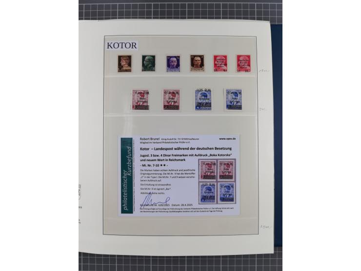 Albanien bis Zara, postfrische Sammlung im Lindner-Falzlos-Album mit Albanien komplett, mit diversen Abarten und einem Bogen 