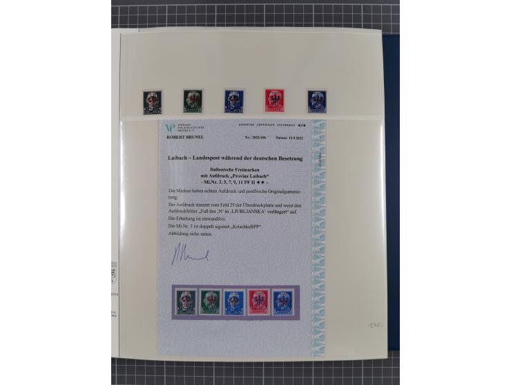 Albanien bis Zara, postfrische Sammlung im Lindner-Falzlos-Album mit Albanien komplett, mit diversen Abarten und einem Bogen 