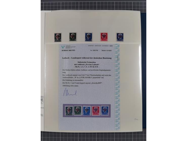 Albanien bis Zara, postfrische Sammlung im Lindner-Falzlos-Album mit Albanien komplett, mit diversen Abarten und einem Bogen 