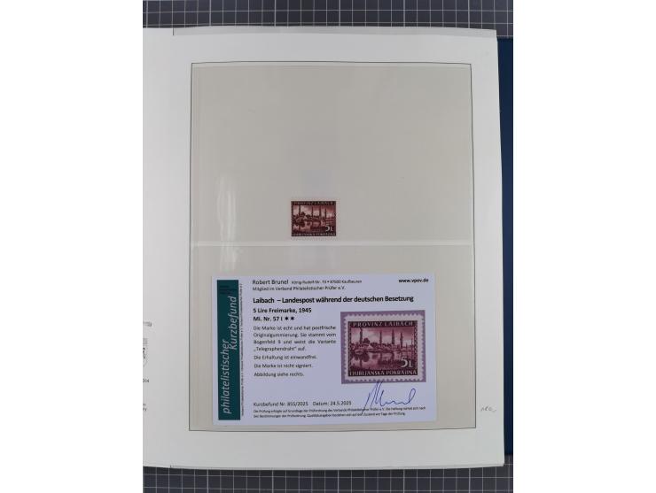 Albanien bis Zara, postfrische Sammlung im Lindner-Falzlos-Album mit Albanien komplett, mit diversen Abarten und einem Bogen 