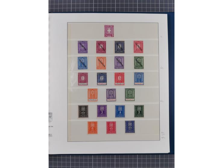 Albanien bis Zara, postfrische Sammlung im Lindner-Falzlos-Album mit Albanien komplett, mit diversen Abarten und einem Bogen 