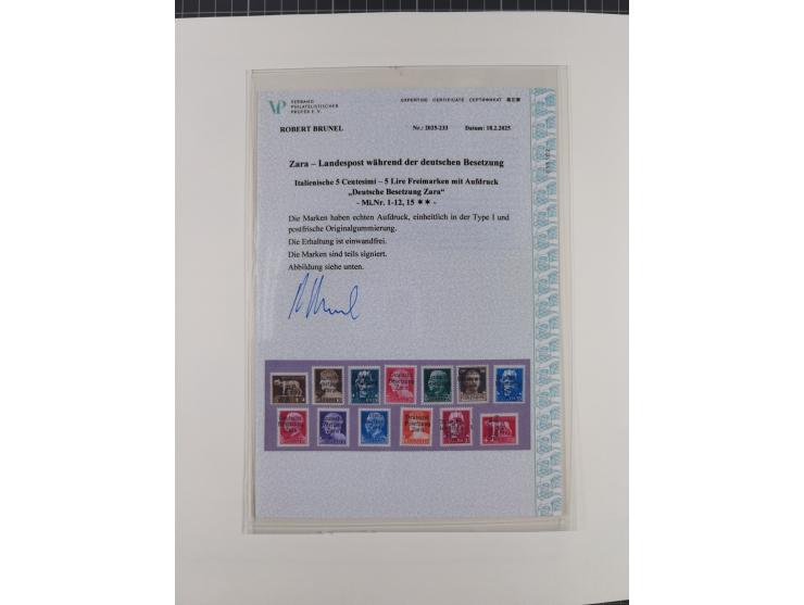 Albanien bis Zara, postfrische Sammlung im Lindner-Falzlos-Album mit Albanien komplett, mit diversen Abarten und einem Bogen 