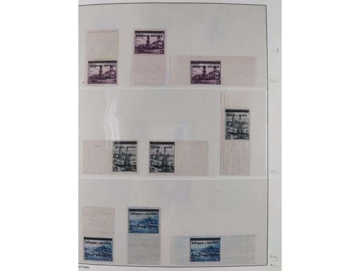 1939/45, sehr reichhaltige, postfrische Sammlung im dicken Leuchtturm-Album mit vielen Besonderheiten, dabei Eckrandstücke mi