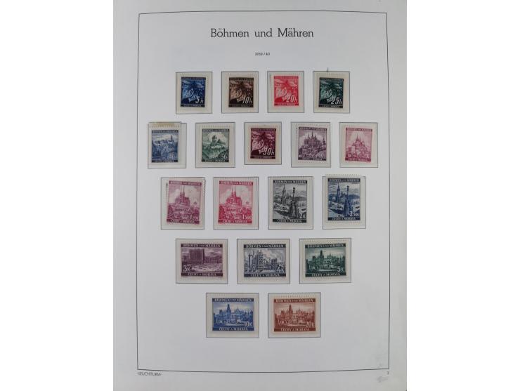 1939/45, sehr reichhaltige, postfrische Sammlung im dicken Leuchtturm-Album mit vielen Besonderheiten, dabei Eckrandstücke mi