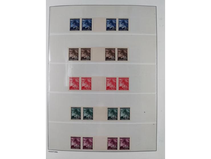 1939/45, sehr reichhaltige, postfrische Sammlung im dicken Leuchtturm-Album mit vielen Besonderheiten, dabei Eckrandstücke mi