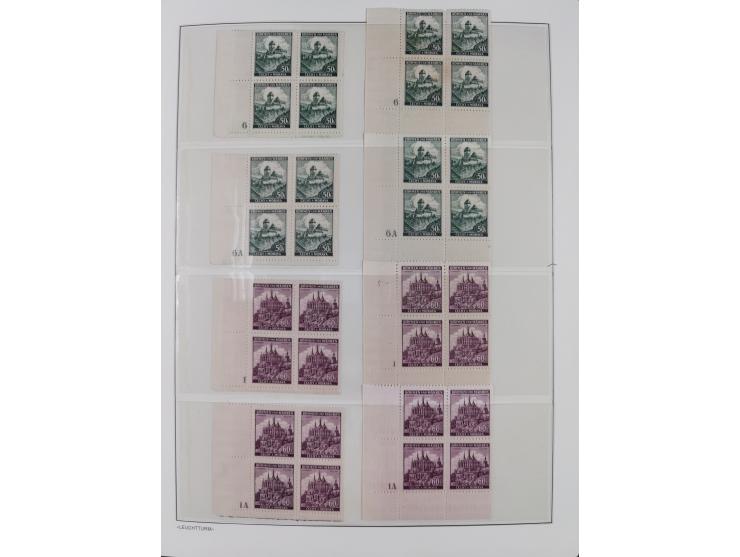 1939/45, sehr reichhaltige, postfrische Sammlung im dicken Leuchtturm-Album mit vielen Besonderheiten, dabei Eckrandstücke mi