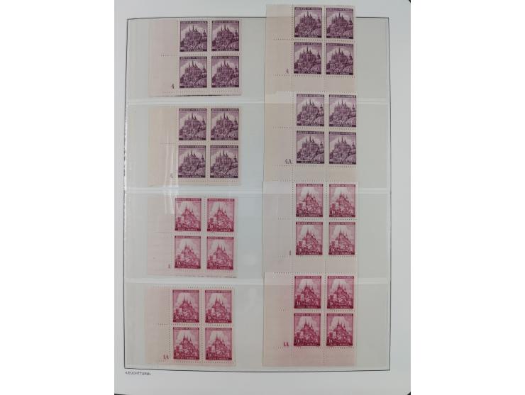 1939/45, sehr reichhaltige, postfrische Sammlung im dicken Leuchtturm-Album mit vielen Besonderheiten, dabei Eckrandstücke mi