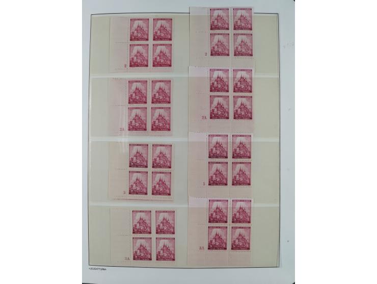 1939/45, sehr reichhaltige, postfrische Sammlung im dicken Leuchtturm-Album mit vielen Besonderheiten, dabei Eckrandstücke mi