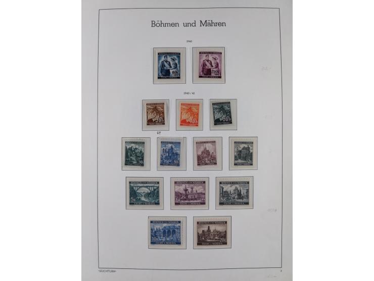 1939/45, sehr reichhaltige, postfrische Sammlung im dicken Leuchtturm-Album mit vielen Besonderheiten, dabei Eckrandstücke mi