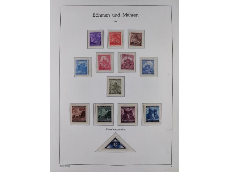 1939/45, sehr reichhaltige, postfrische Sammlung im dicken Leuchtturm-Album mit vielen Besonderheiten, dabei Eckrandstücke mi