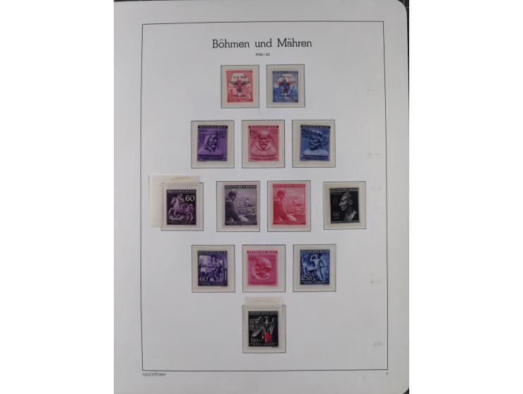 1939/45, sehr reichhaltige, postfrische Sammlung im dicken Leuchtturm-Album mit vielen Besonderheiten, dabei Eckrandstücke mi