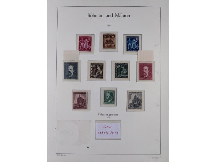 1939/45, sehr reichhaltige, postfrische Sammlung im dicken Leuchtturm-Album mit vielen Besonderheiten, dabei Eckrandstücke mi