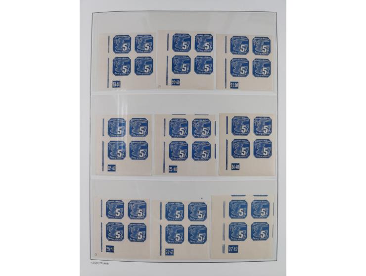 1939/45, sehr reichhaltige, postfrische Sammlung im dicken Leuchtturm-Album mit vielen Besonderheiten, dabei Eckrandstücke mi