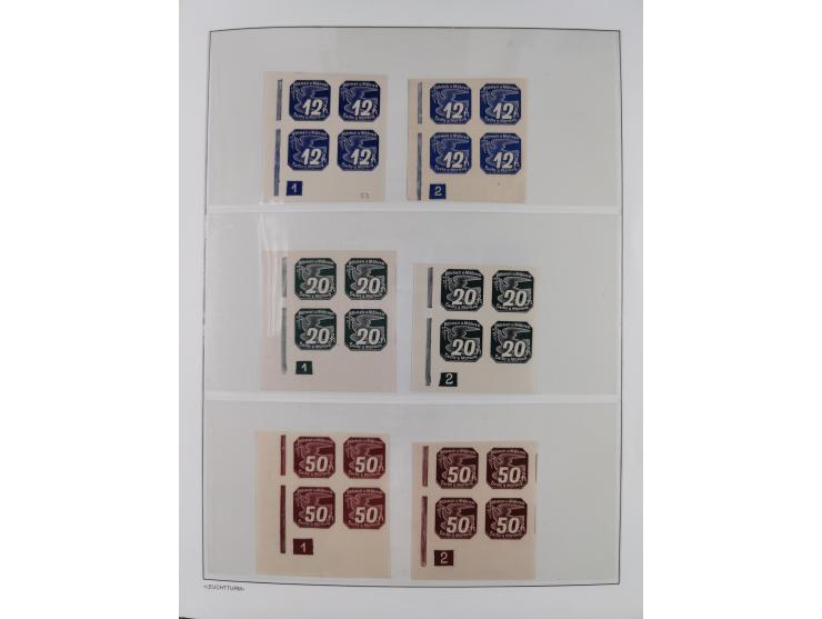 1939/45, sehr reichhaltige, postfrische Sammlung im dicken Leuchtturm-Album mit vielen Besonderheiten, dabei Eckrandstücke mi