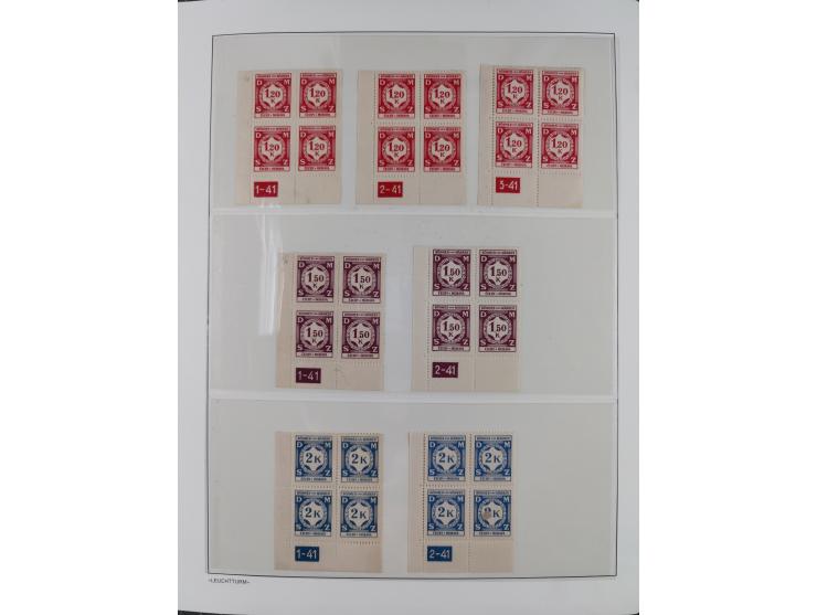 1939/45, sehr reichhaltige, postfrische Sammlung im dicken Leuchtturm-Album mit vielen Besonderheiten, dabei Eckrandstücke mi