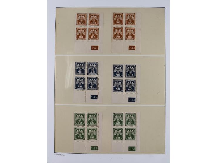 1939/45, sehr reichhaltige, postfrische Sammlung im dicken Leuchtturm-Album mit vielen Besonderheiten, dabei Eckrandstücke mi