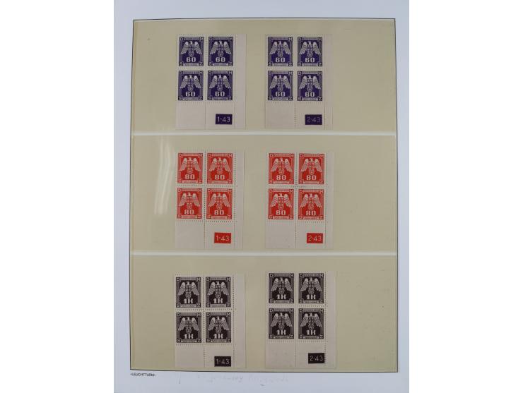 1939/45, sehr reichhaltige, postfrische Sammlung im dicken Leuchtturm-Album mit vielen Besonderheiten, dabei Eckrandstücke mi