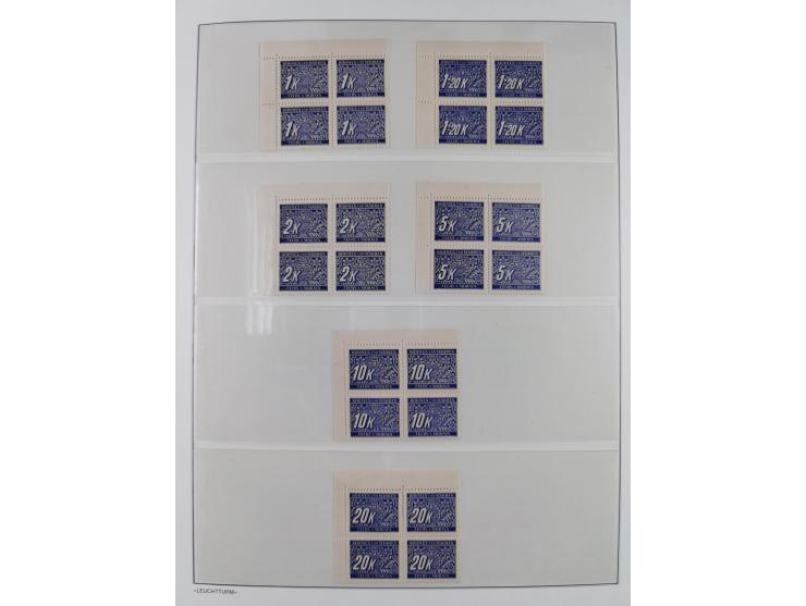 1939/45, sehr reichhaltige, postfrische Sammlung im dicken Leuchtturm-Album mit vielen Besonderheiten, dabei Eckrandstücke mi