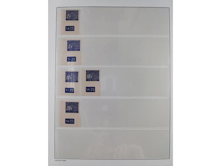 1939/45, sehr reichhaltige, postfrische Sammlung im dicken Leuchtturm-Album mit vielen Besonderheiten, dabei Eckrandstücke mi