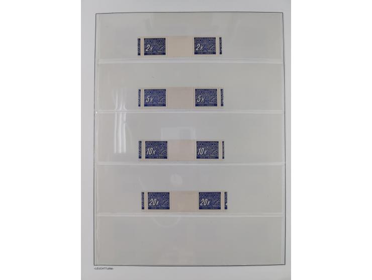 1939/45, sehr reichhaltige, postfrische Sammlung im dicken Leuchtturm-Album mit vielen Besonderheiten, dabei Eckrandstücke mi